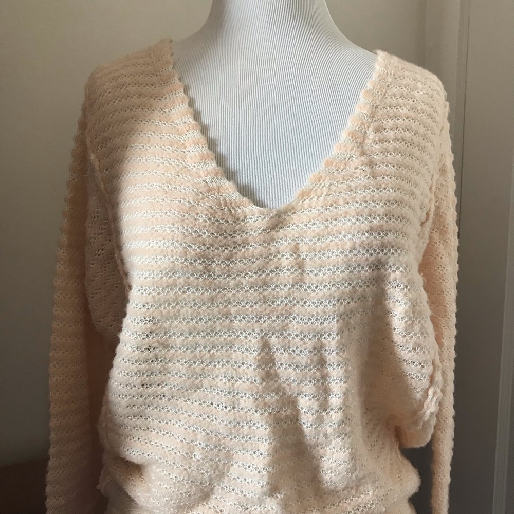 Like New Free People Knit V-Neck Raglan Sweater